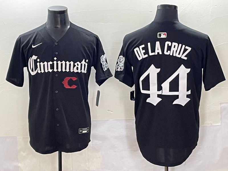 Men 2025 Cincinnati Reds #44 Delacruz Black Five generations Joint Name Nike MLB Jersey style 12->cincinnati reds->MLB Jersey